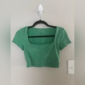 Aerie Offline Real Me Green Cropped Top